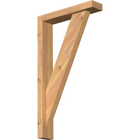Ekena Millwork Traditional Block Smooth Bracket w/ Offset Brace, Western Red Cedar, 3 1/2"W x 16"D x 28"H BKT0402X16X28TRA05SWR